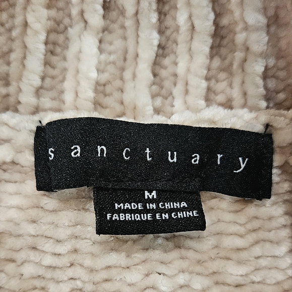 Nordstrom's Sanctuary Chenille Mock Neck Crop Sweater Tan Gold Cream Medium - Picture 9 of 10